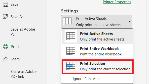 انتخاب محدوده دلخواه برا یپرینت-پرینت تمام صفحه در اکسل