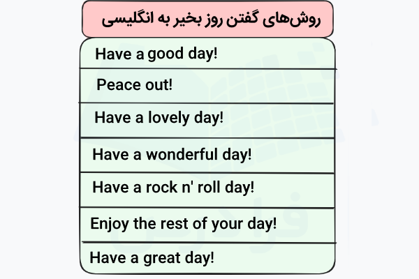 روش‌های گفتن روز بخیر به انگلیسی