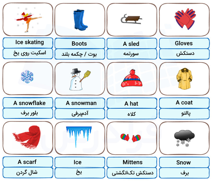 لغات مرتبط با Winter