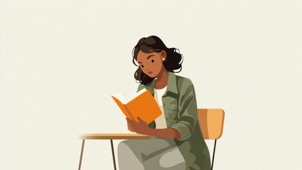 دختری در حال مطالعه