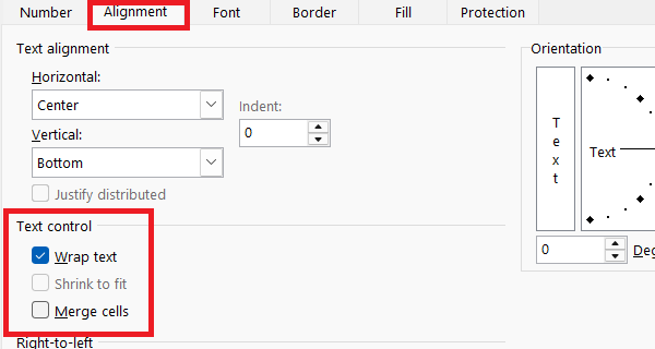 ابزار warp-text اکسل-excel-print