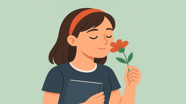 دختر فرانسوی در حال انجام فعل sentir