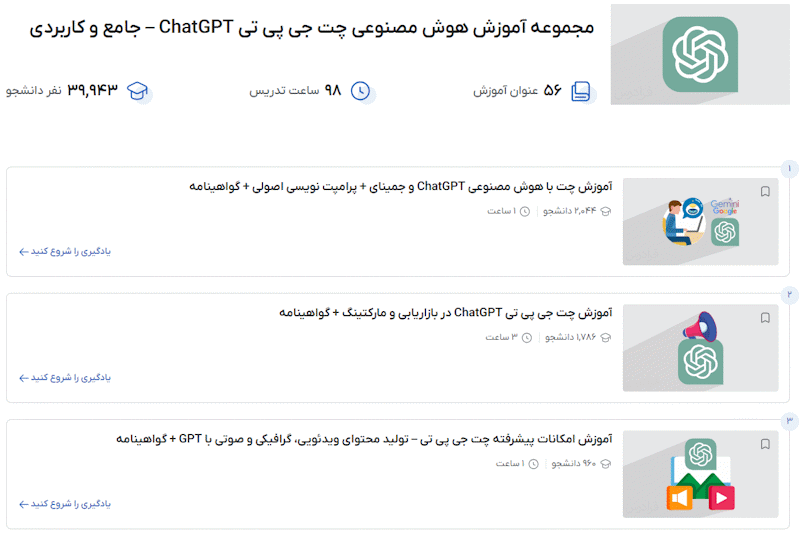 مجموعه آموزشهای هوش مصنوعی چت جی پی تی ChatGPT – جامع و کاربردی فرادرس