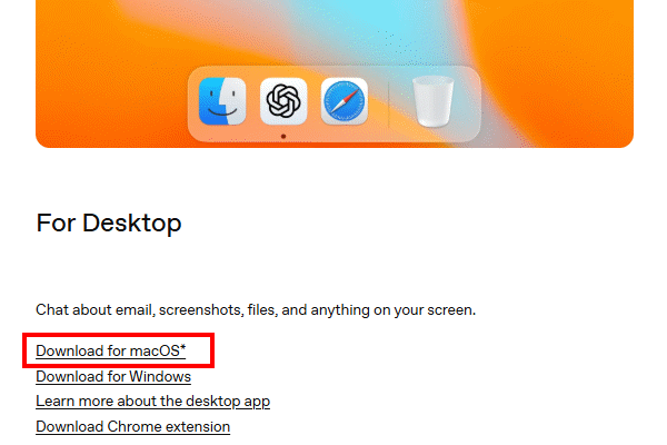 دانلود نسخه مک chatgpt