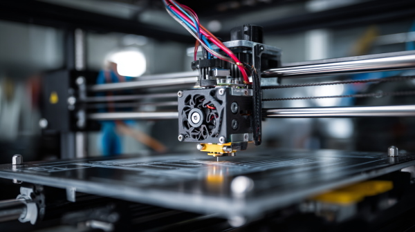 تصویری از اکسترودر در حال حرکت بر روی صفحه کار پرینتر سه بعدی - پرینتر سه بعدی چیست؟