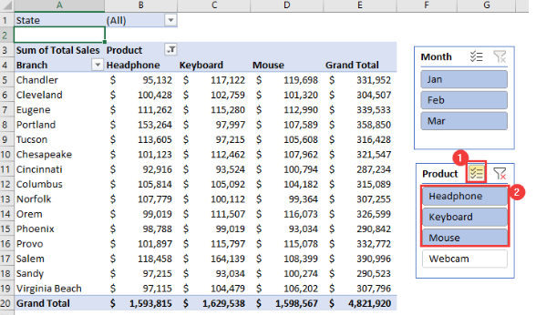 فیلتر کردن با اسلایسر-excel-report