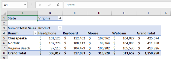 فیلتر یک ستون در گزارش-excel-report