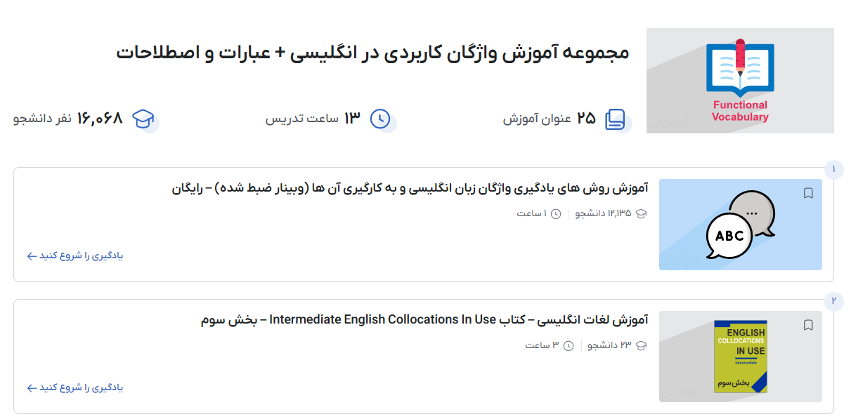 تصویر آموزش واژگان کاربردی در فرادرس