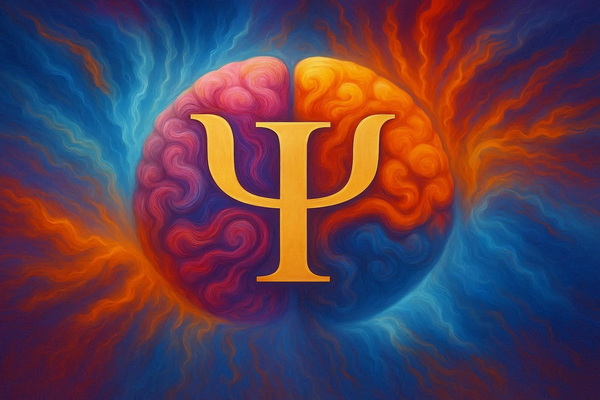 لوگوی روانشناسی چیست - طراحی لوگوی روانشناسی روی تصویر مغز