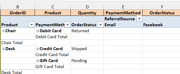 فرم تبولار گزارشگیری- گزارش گیری در اکسل