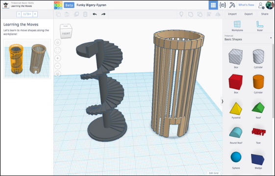 تصویری از محیط ساخت مدل سه بعدی در سایت Tinkercad