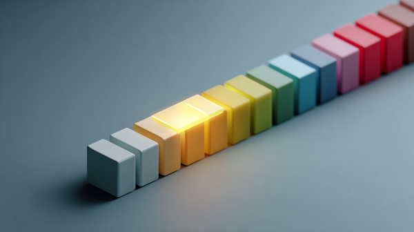 چند بلوک رنگی که پشت سر هم و به صورت منظم چیده شده‌اند - نمونه سوال حلقه for در پایتون