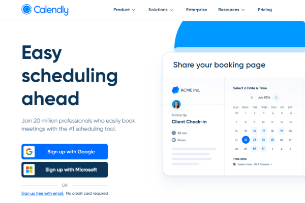 Calendly بهترین تقویم هوش مصنوعی برای مدیریت جلسات کاری - برنامه ریزی روزانه با هوش مصنوعی