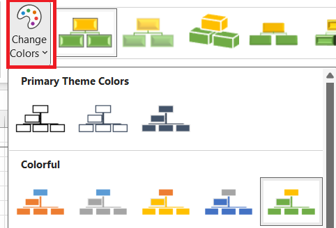 تغییر رنگ نمودار سازمانی-organization-chart