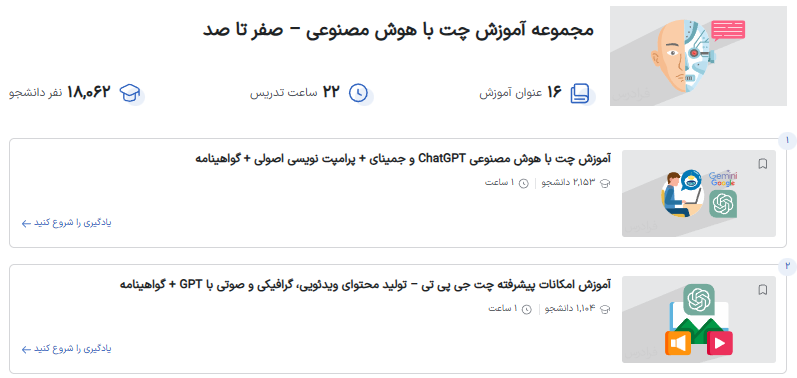 مجموعه فیلم‌های آموزش چت با هوش مصنوعی – صفر تا صد فرادرس