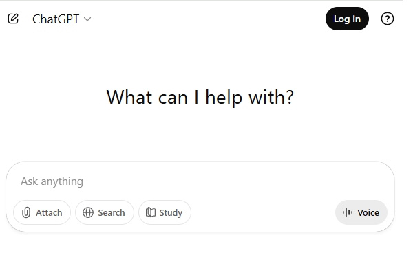 تصویری از صفحه اول ChatGPT برای برنامه ریزی درسی با هوش مصنوعی رایگان