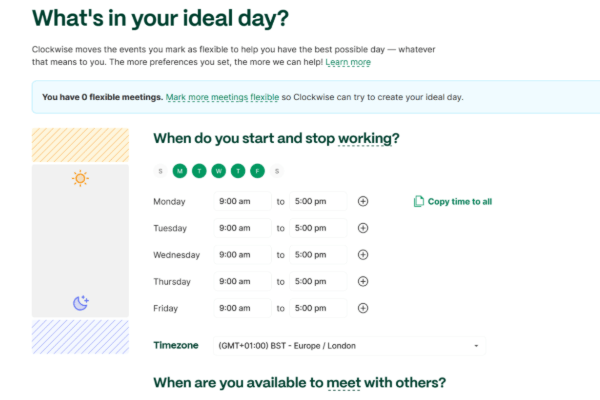 تقویم Clockwise برای برنامه ریزی روزانه با هوش مصنوعی
