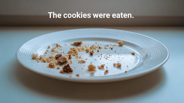 یک بشقاب که کمی رد کلوچه داخل آن است.