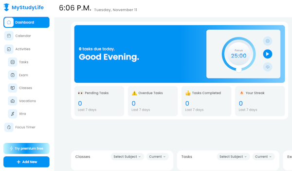 My Study Life ابزاری برای برنامه ریزی درسی با هوش مصنوعی رایگان