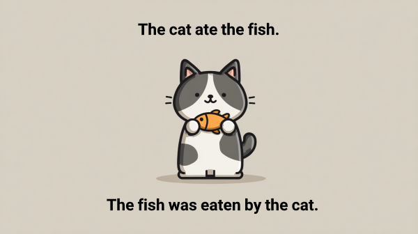 گربه‌ای در حال خوردن ماهی (معلوم و مجهول)