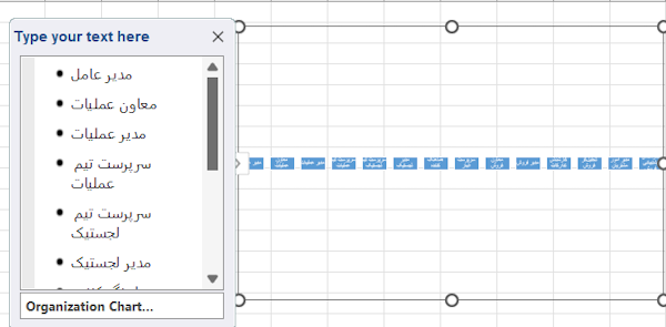 انتقال متنها داخل نمودار سازمانی-organization-chart