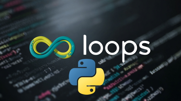 نماد حلقه ها در پایتون با لوگوی پایتون و نماد بینهایت