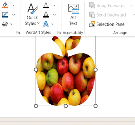عکس اضافه شده به آیکون-pic-powerpoint