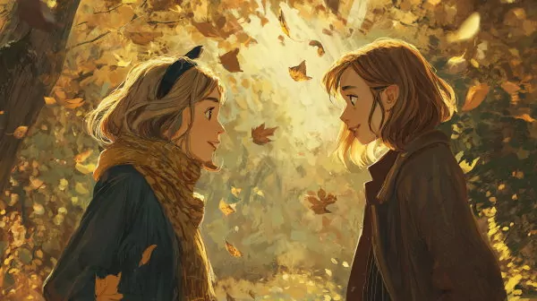 دو دختر در حال صحبت کردن در پارک