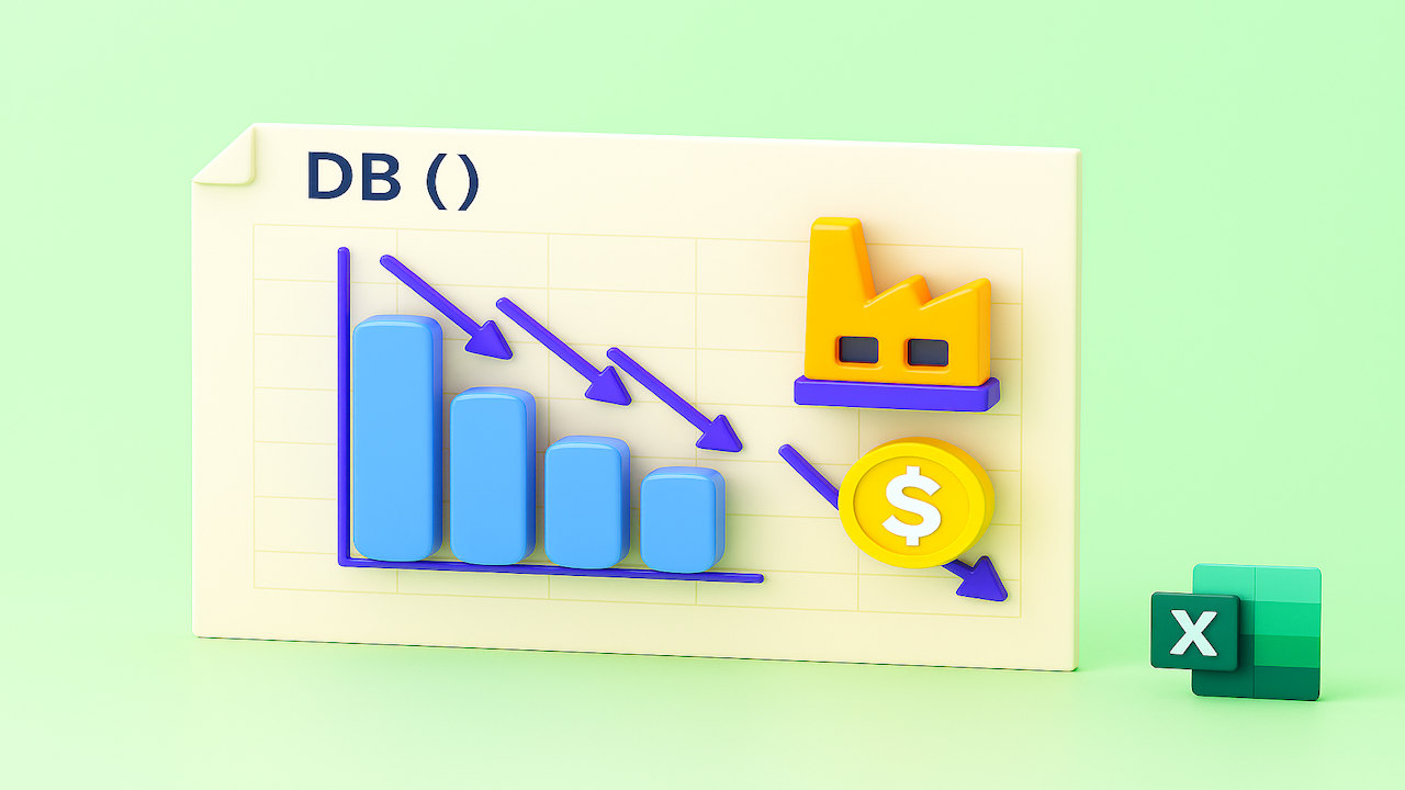 تابع DB در اکسل – فرمول محاسبه استهلاک به روش نزولی از صفر تا صد