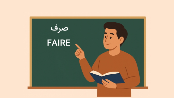 استاد در حال تدریس صرف فعل FAIRE در فرانسه