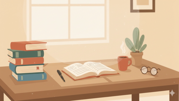 میز تحریر برای مطالعه صرف فعل Etudier در فرانسه