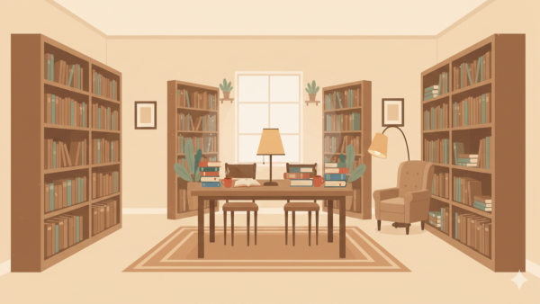 کتابخانه با کتاب های صرف فعل Etudier در فرانسه