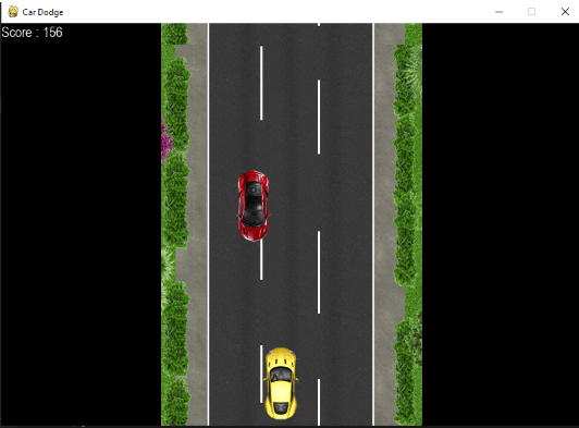 عکسی از اجرای پروژه بازی ماشین ساخته شده در این مطلب