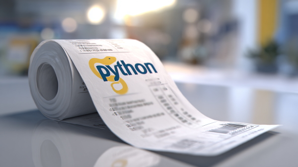 یک حلقه فاکتور مالی که بر روی ان کلمه python نوشته شده است.