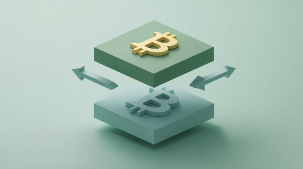 تصویری نمادین از لایه دوم بیت کوین