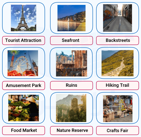 اصطلاحات رایج انگلیسی برای مکانهای دیدنی