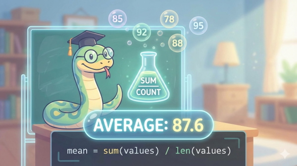 یک مار در حال جمع اعداد و محاسبه مقدار میانگین در کلاس درس