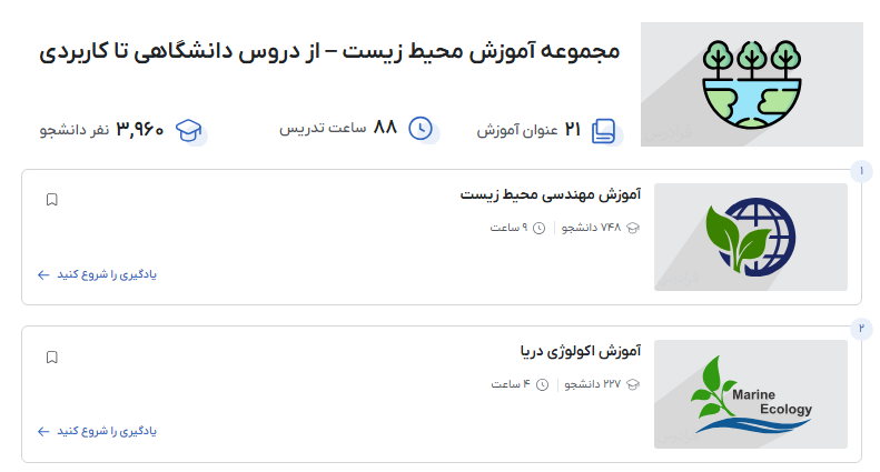 مجموعه فیلم آموزش محیط زیست فرادرس