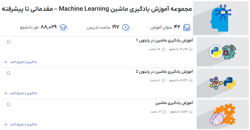 مجموعه آموزش یادگیری ماشین Machine Learning – مقدماتی تا پیشرفته