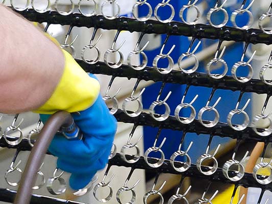 تصویر حلقه ها روی رک آبکاری