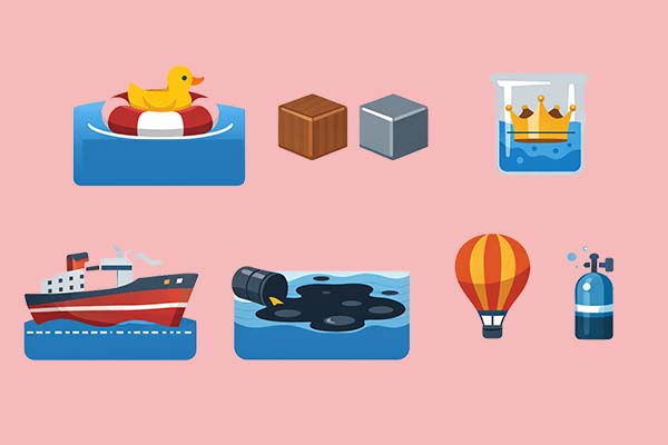 کشتی چوب فلز اردک نفت دریا گاز بالن - کاربردهای چگالی