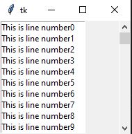 مثالی درباره استفاده از Scrollbar GUI در پایتون
