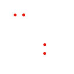 تصویری از نقاط قرمز رنگ رسم شده با کتابخانه Pillow در پایتون
