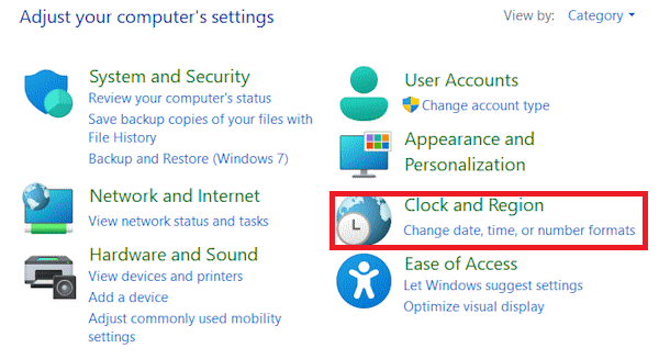 انتخاب بخش تنظیمات محلی ویندوز-فارسی کردن اعداد در اکسل