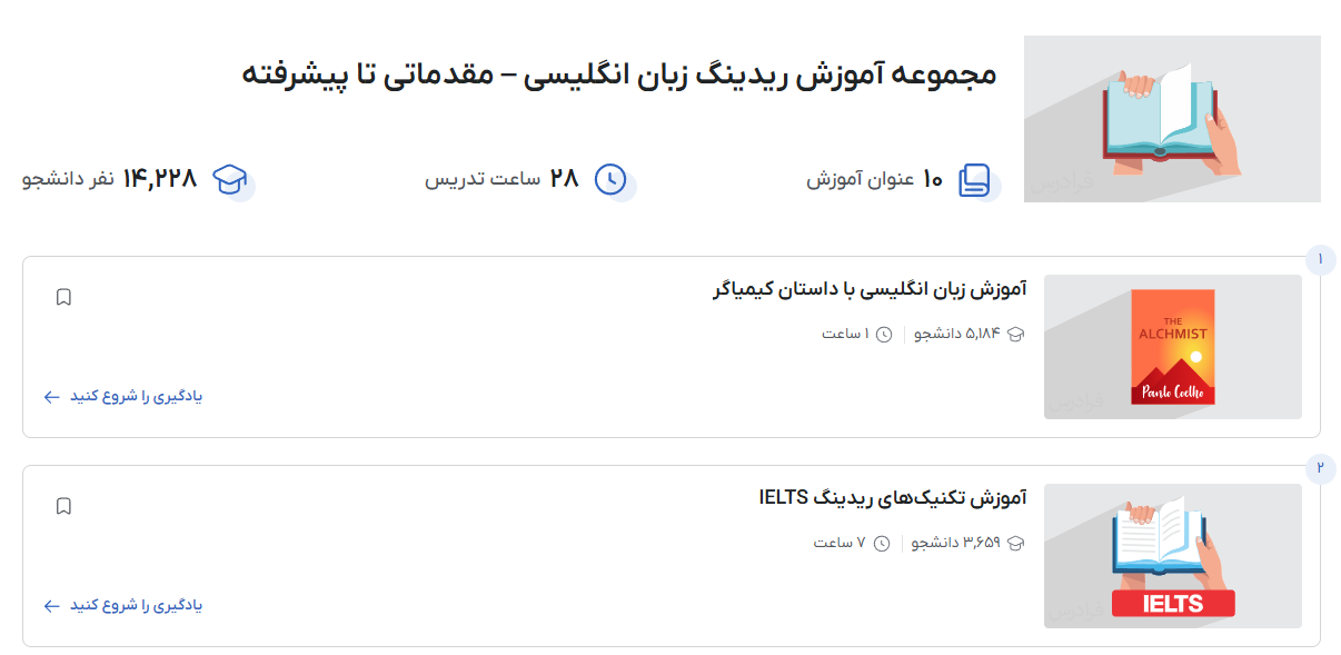 تقویت مهارت ریدینگ با فرادرس