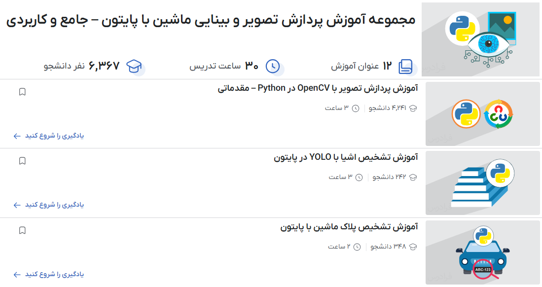 مجموعه آموزش پردازش تصویر و بینایی ماشین با پایتون – جامع و کاربردی