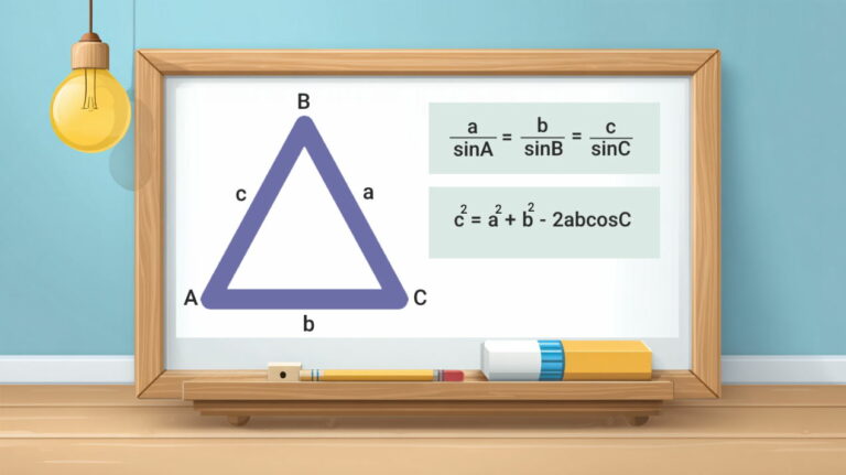 قضیه بین سینوس ها و کسینوس ها – فرمول ها + حل مثال