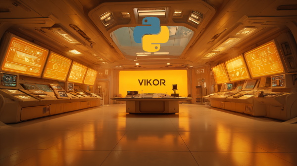 یک سالن تحقیقاتی و علمی که در حال انجام تصمیم‌گیری و پیاده سازی VIKOR با پایتون هستند.