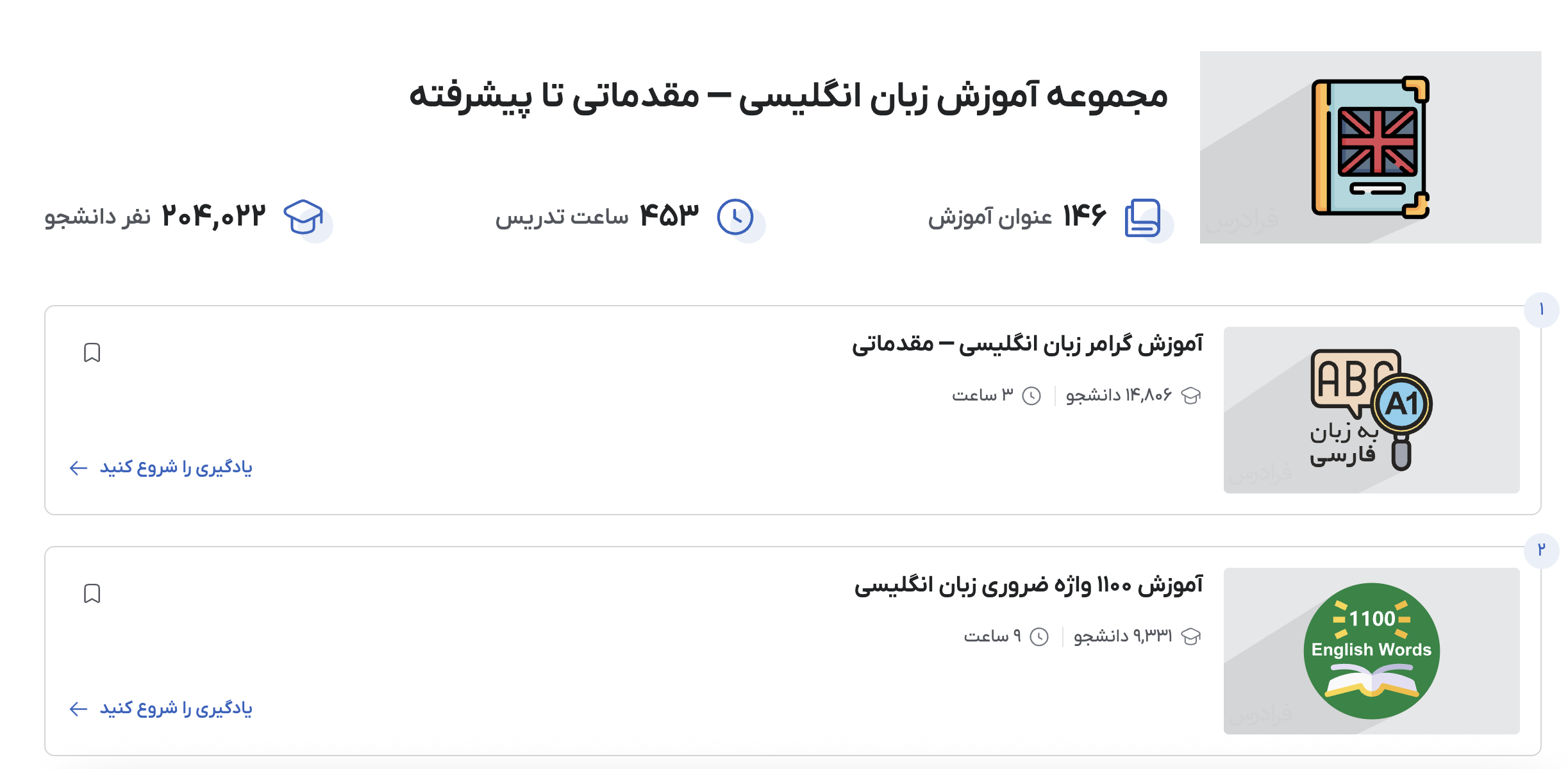 یادگیری زبان انگلیسی در فرادرس