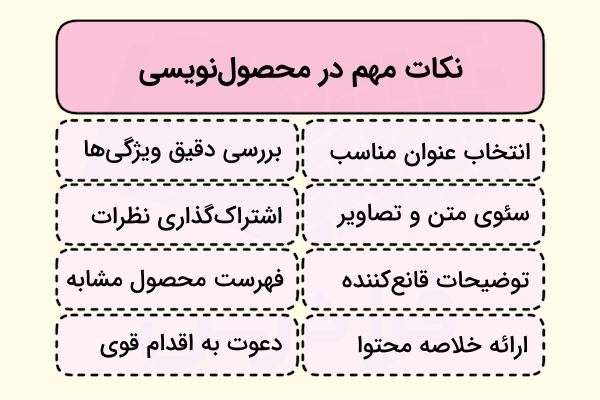 نکات مهم در محصول نویسی فروشگاه آنلاین